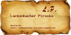 Lackenbacher Piroska névjegykártya