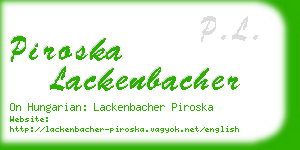 piroska lackenbacher business card